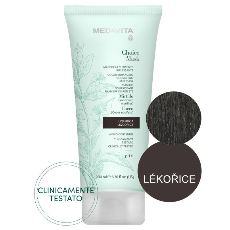 MedaVita Choice barvící maska lékořicová (liquorice) 200 ml