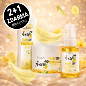 Akce 2+1 Zdarma! Salerm Biokera Yellow Shot kosmetická sada pro poškozené vlasy