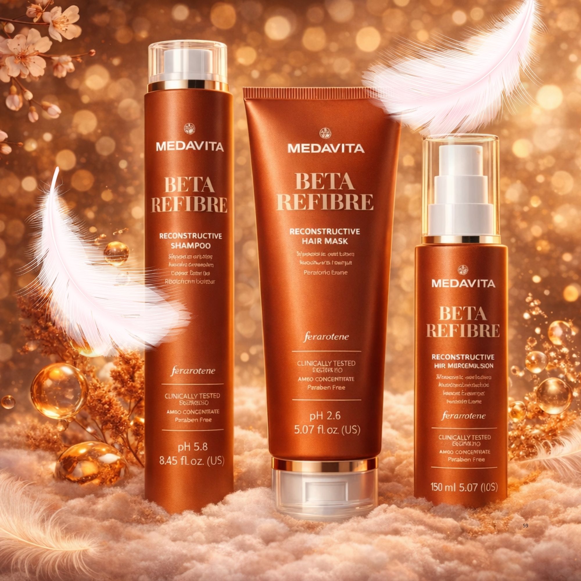 Medavita Beta Refibre kosmetická sada pro poškozené vlasy