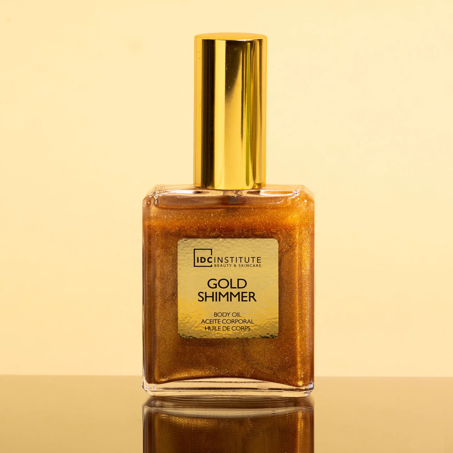 IDC Gold Shimmer rozjasňující tělový olej se zlatým třpytem 45 ml