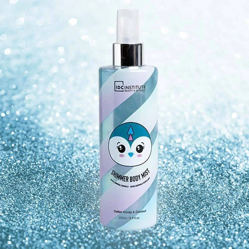 IDC Institute Cute Animals Shimmer tělová mlha s jemným třpytem Penguin 250 ml