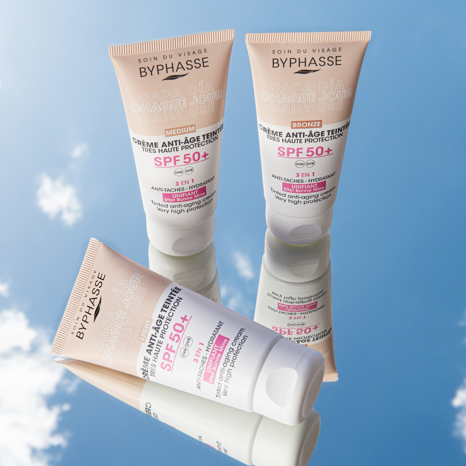 Byphasse anti-aging tónující (light) pleťový krém (SPF 50) 50 ml