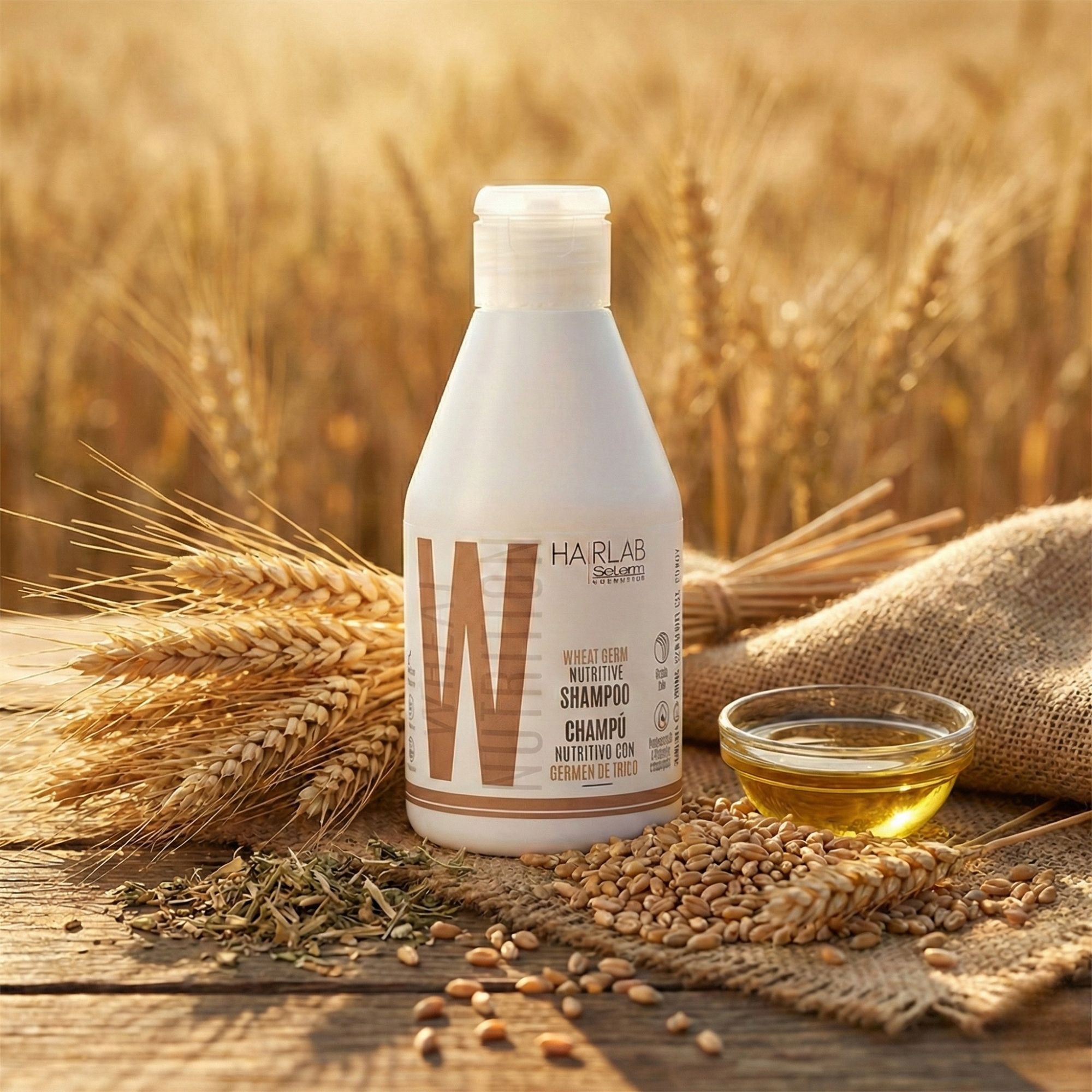 Salerm WHEAT NUTRITION vyživující šampon pro suché vlasy 600 ml