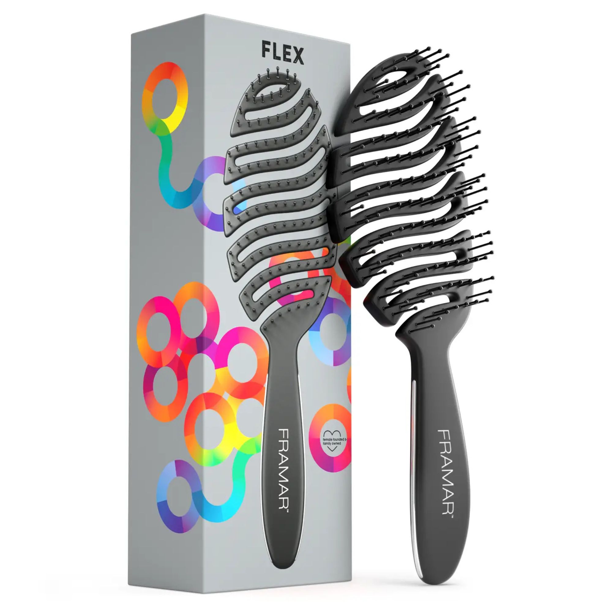 Framar Flex Brush Black flexibilní kartáč na vlasy