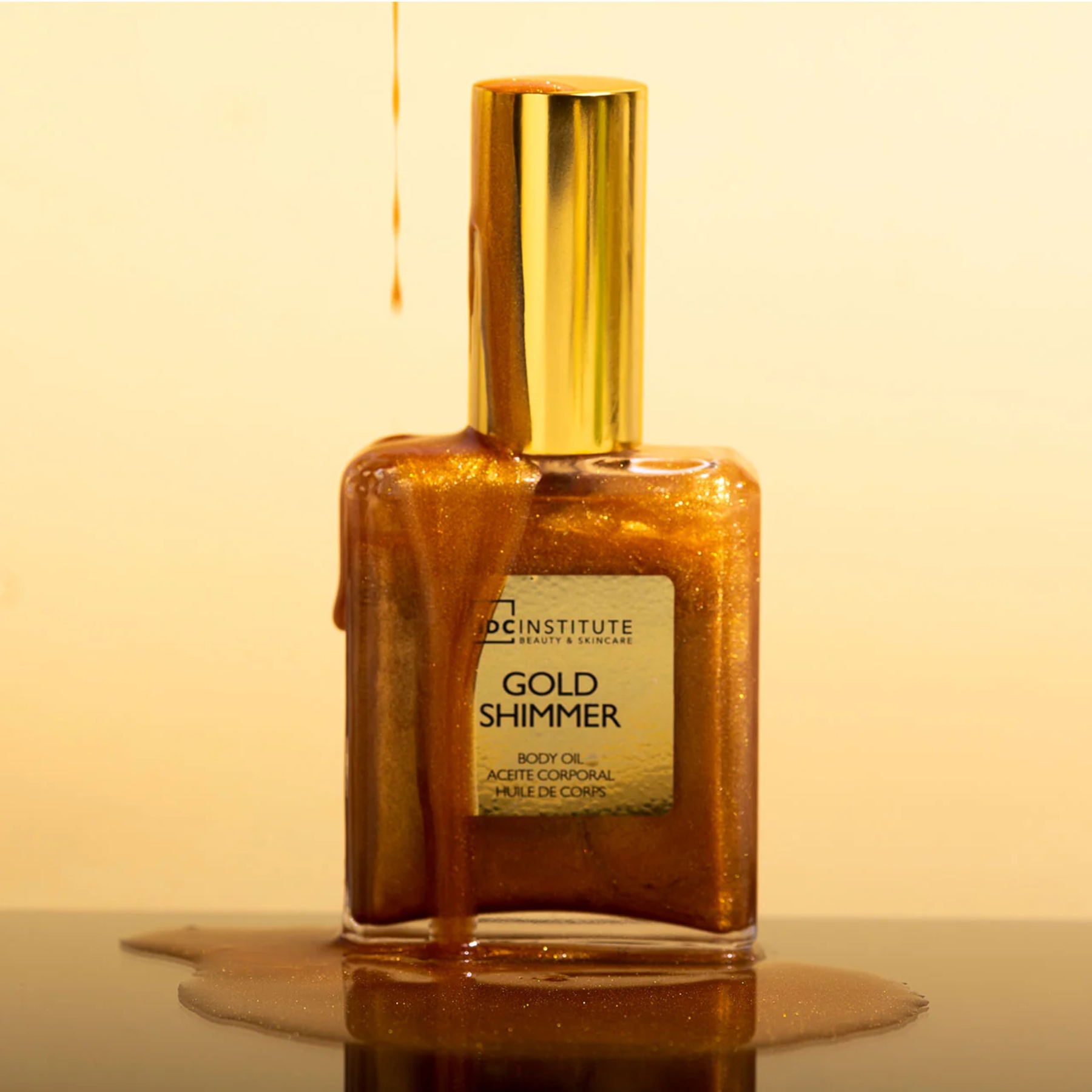 IDC Gold Shimmer rozjasňující tělový olej se zlatým třpytem 45 ml