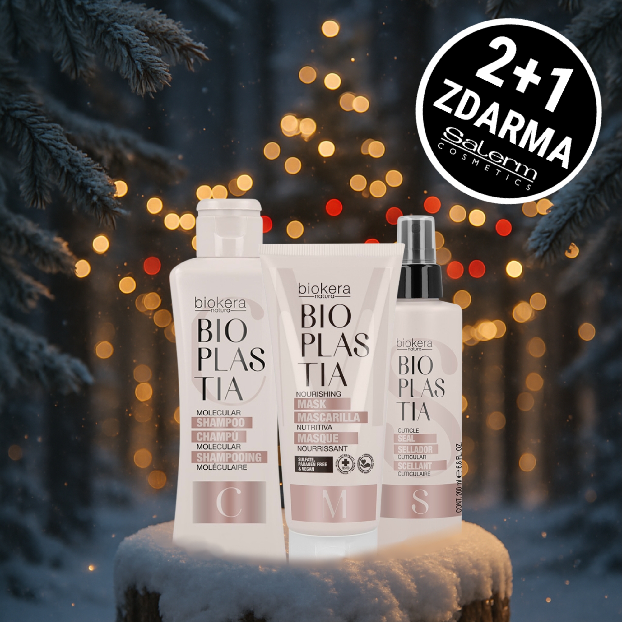 2+1 Zdarma! Salerm Bioplastia kosmetická sada pro krepaté vlasy