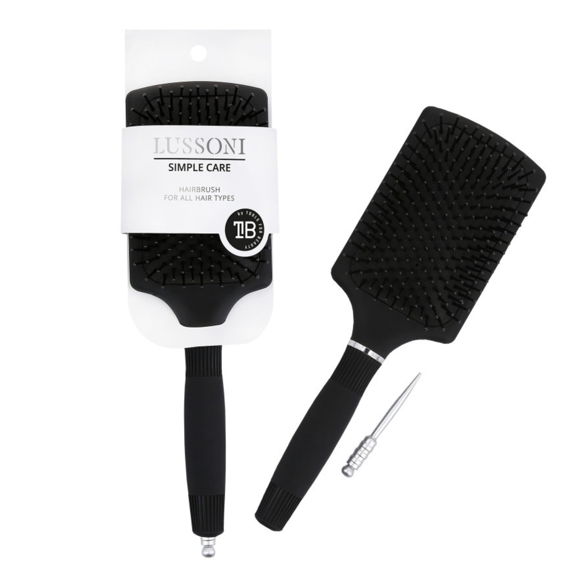 LUSSONI Simple Care plochý hranatý kartáč na vlasy