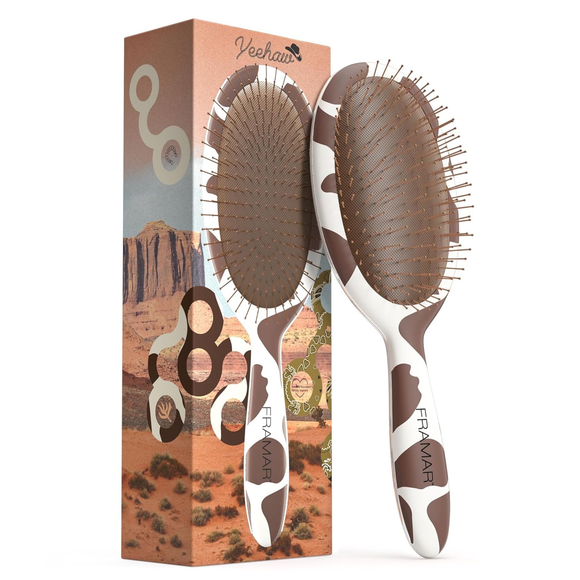 Framar Detangle Cow Yeehaw kartáč na rozčesávání vlasů