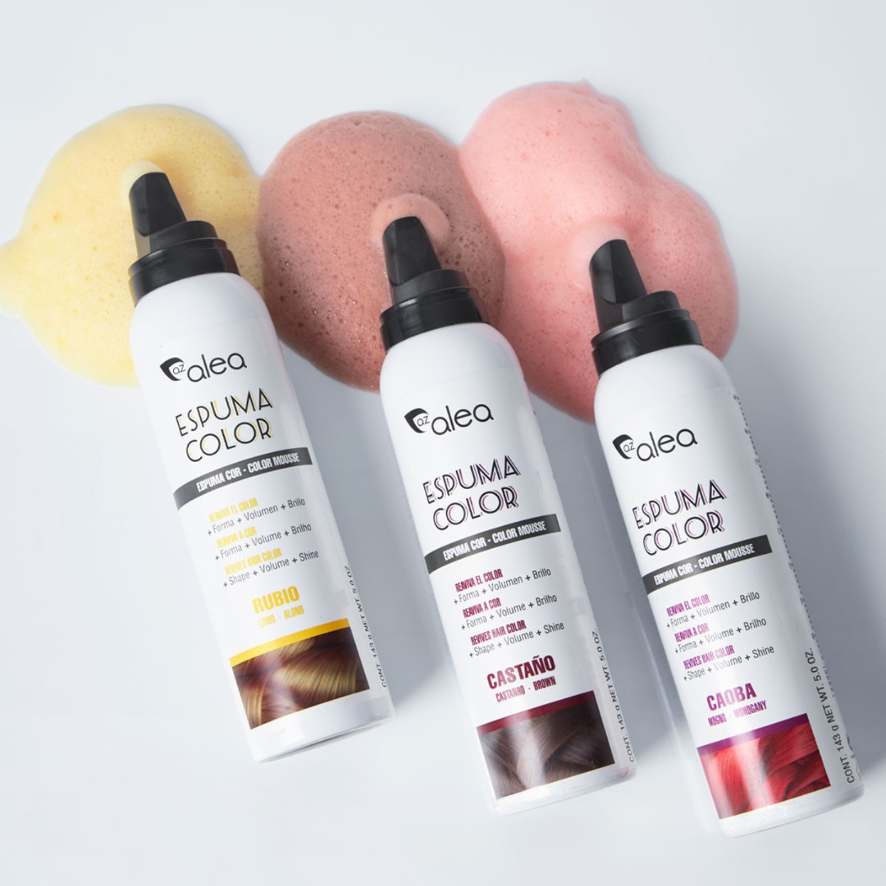 Alea Espuma Color barevná tužící pěna na vlasy MAHAGON 150 ml