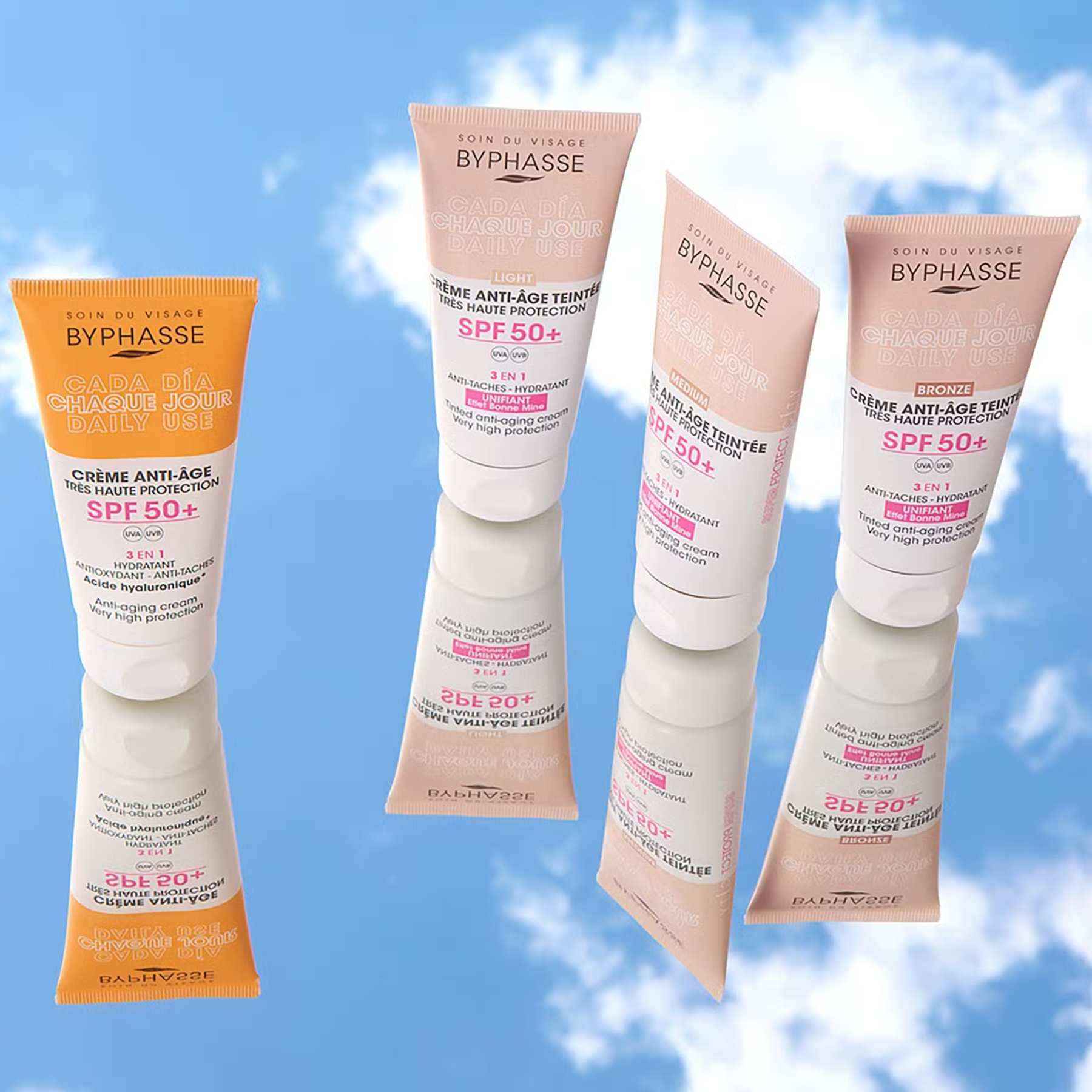 Byphasse anti-aging tónující (light) pleťový krém (SPF 50) 50 ml