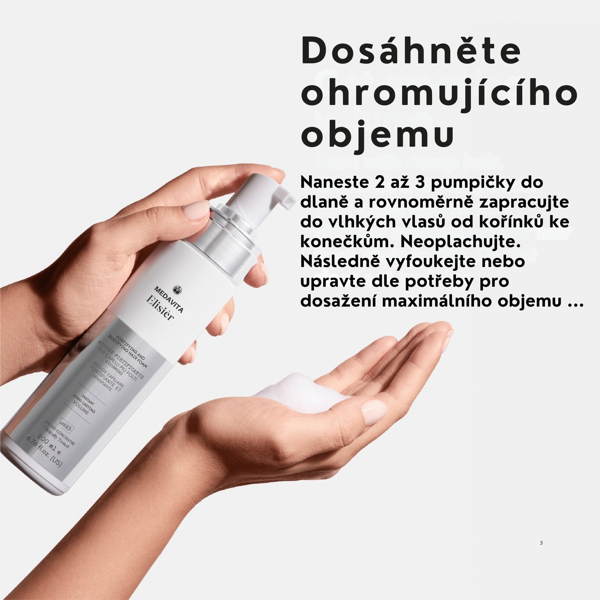 Medavita Elisièr volumizační pěna pro objem a plnost vlasů 200 ml