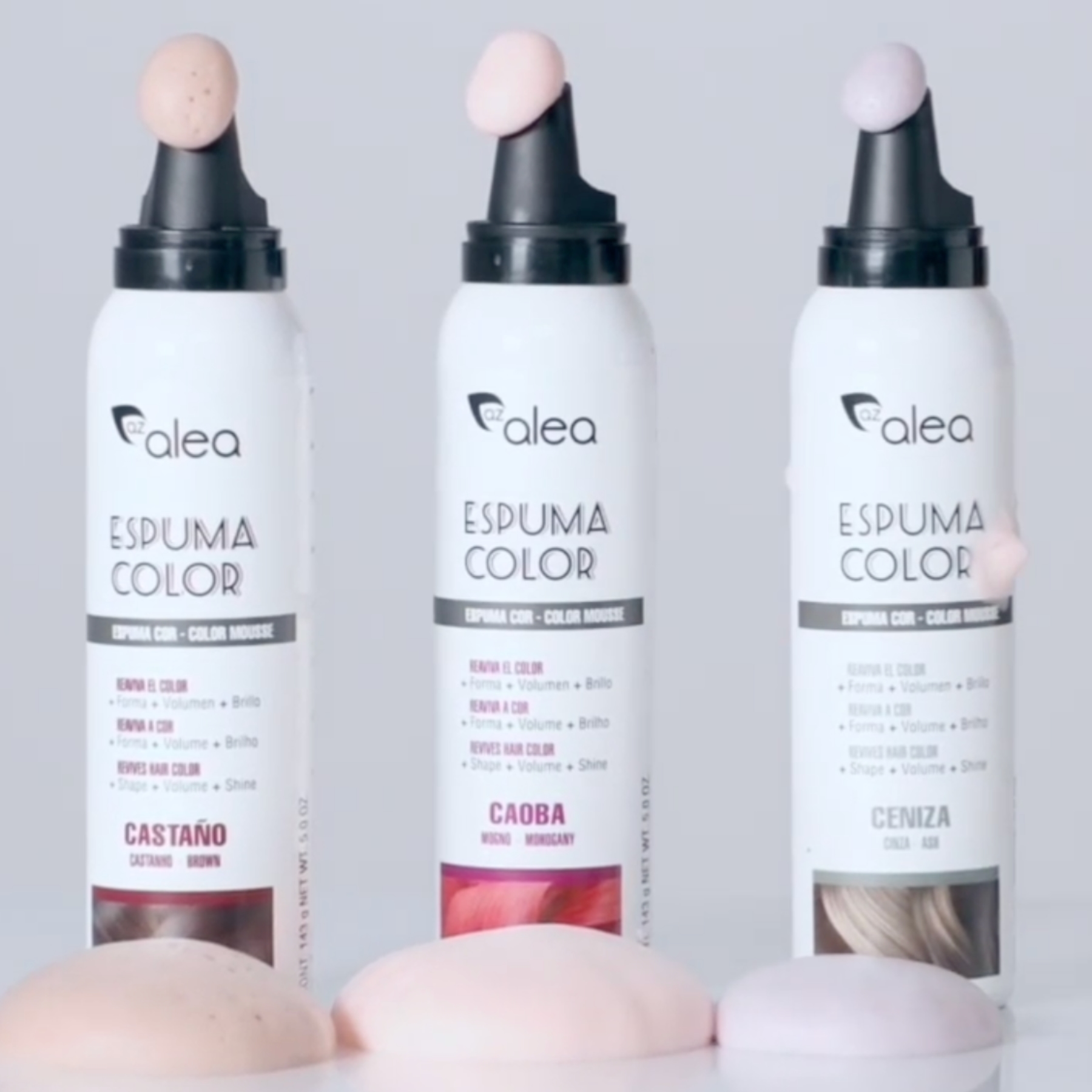 Alea Espuma Color barevná tužící pěna na vlasy MAHAGON 150 ml