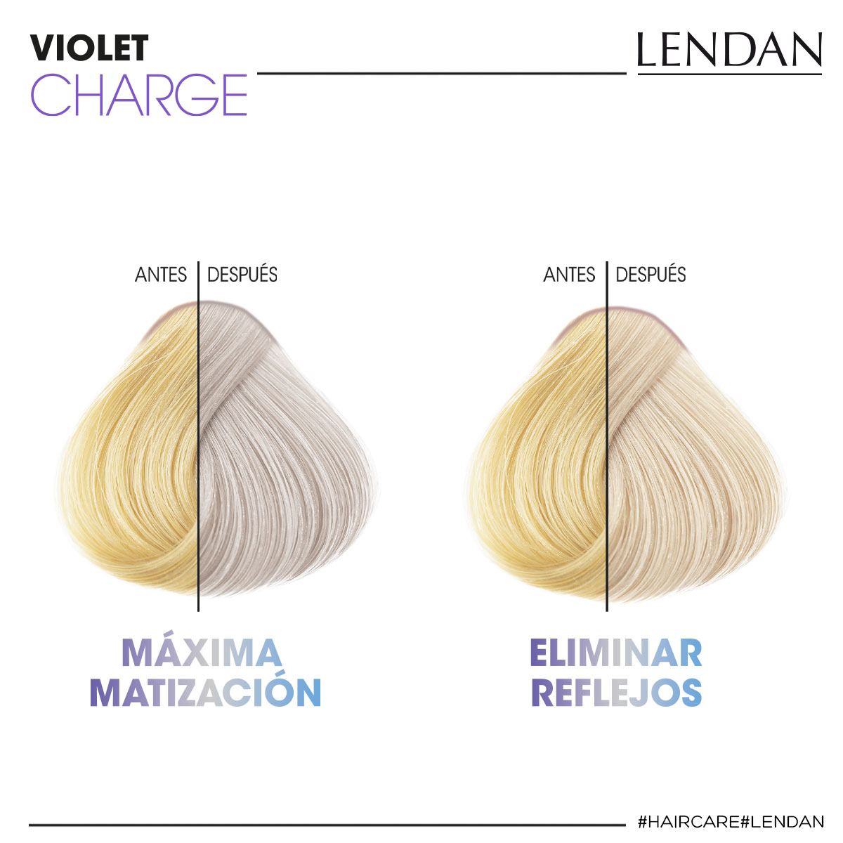 Lendan Violet Charge tónující šampón pro blond vlasy 300 ml