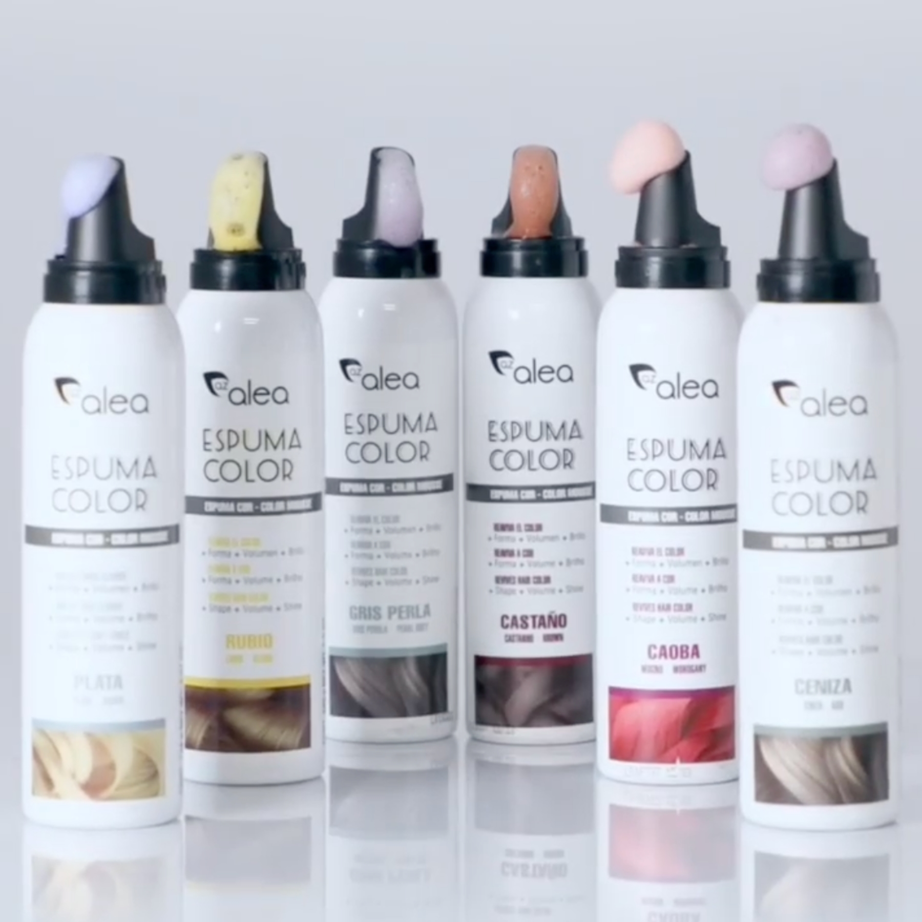 Alea Espuma Color barevná tužící pěna na vlasy MAHAGON 150 ml