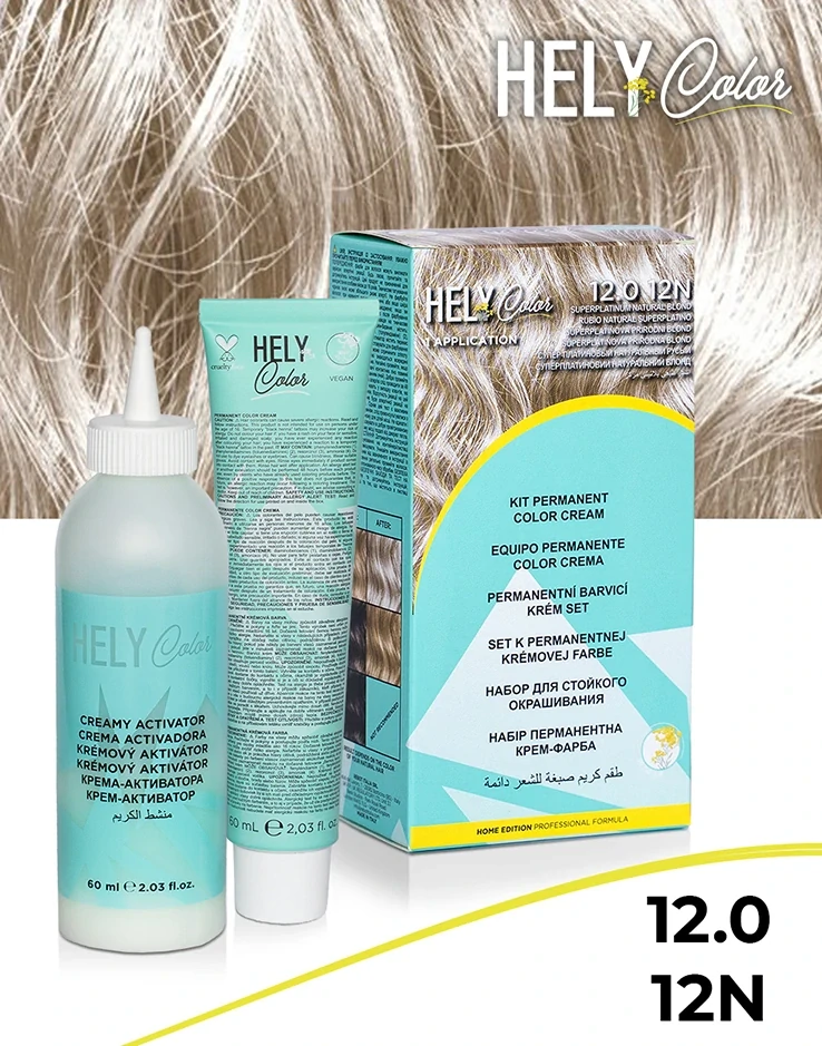 Hely Color permanentní barva na vlasy - super platinová přírodní blond (12.0/12N) 60 ml