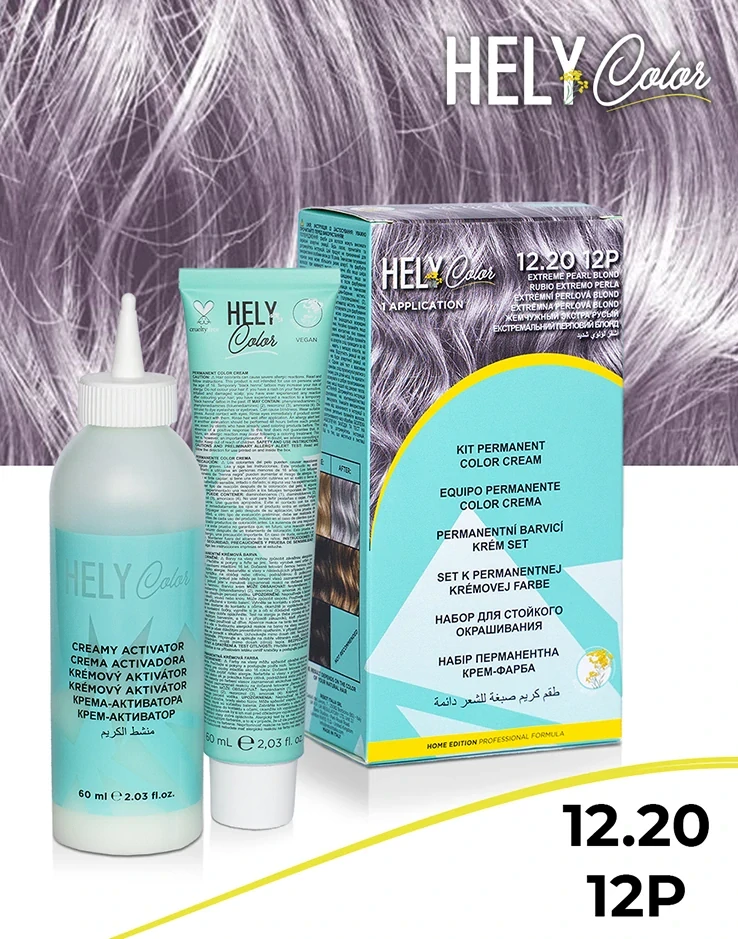 Hely Color permanentní barva na vlasy - extrémní blond perla (12.20/12P) 60 ml