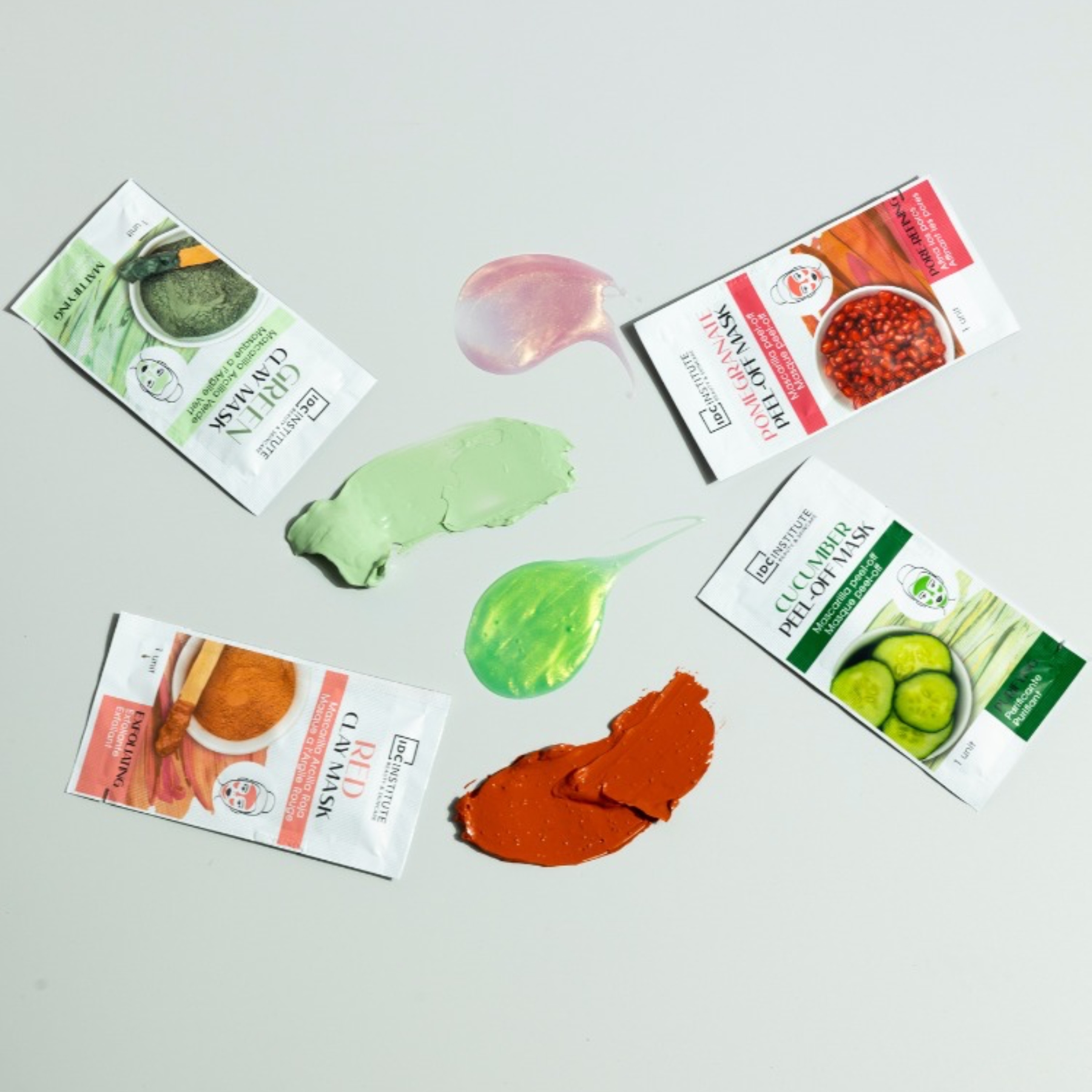 IDC Red Clay Peel-Off exfoliační pleťová maska 3 x 8 g