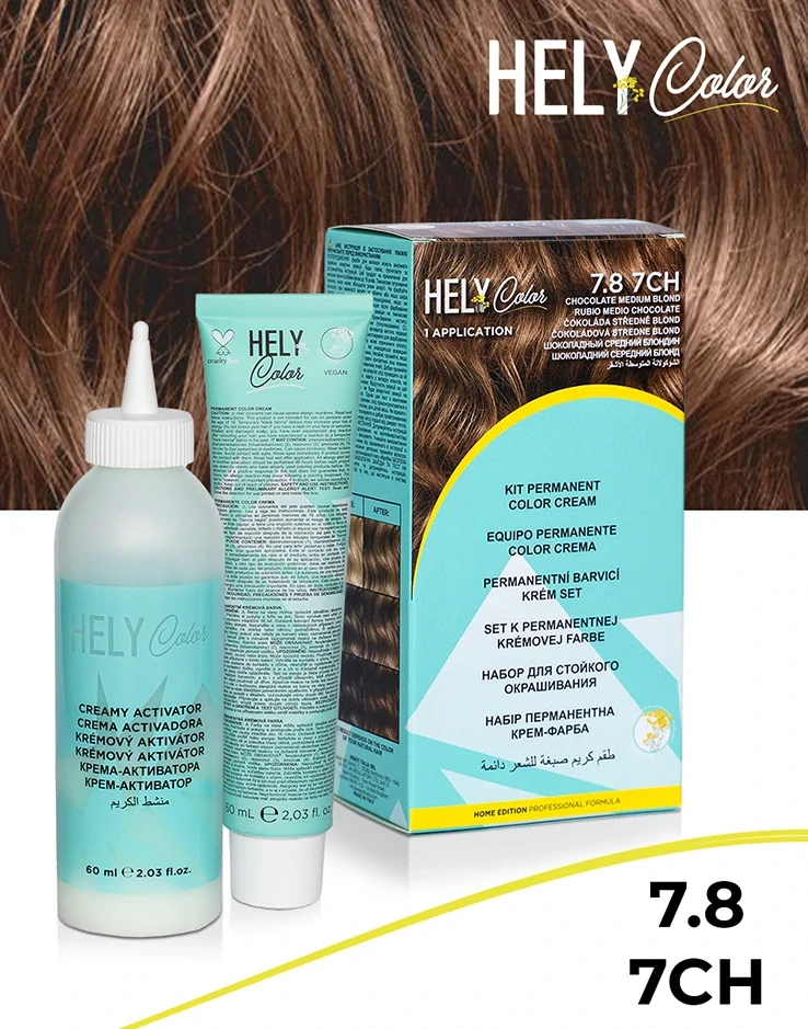 Hely Color permanentní barva na vlasy - blond čokoláda (7.8/7CH) 60 ml