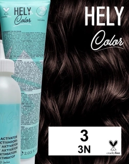Hely Color permanentní barva na vlasy - tmavě hnědá (3/3N) 60 ml