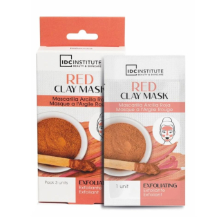 IDC Red Clay Peel-Off exfoliační pleťová maska 3 x 8 g