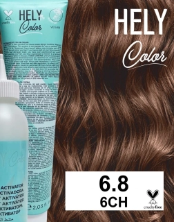 Hely Color permanentní barva na vlasy - tmavá blond čokoláda (6.8/6CH) 60 ml