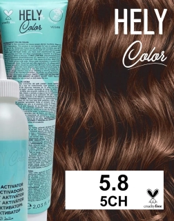 Hely Color permanentní barva na vlasy - světle hnědá čokoláda (5.8/5CH) 60 ml