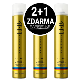 2+1 Zdarma! Parisienne HB lak na vlasy s extra silnou fixací 3 x 500 ml